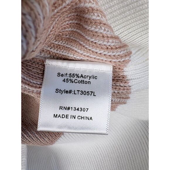 Line and Dot Sweater NWT Favorite Off Shoulder Ribbed Sweater Size Large - Picture 4 of 7